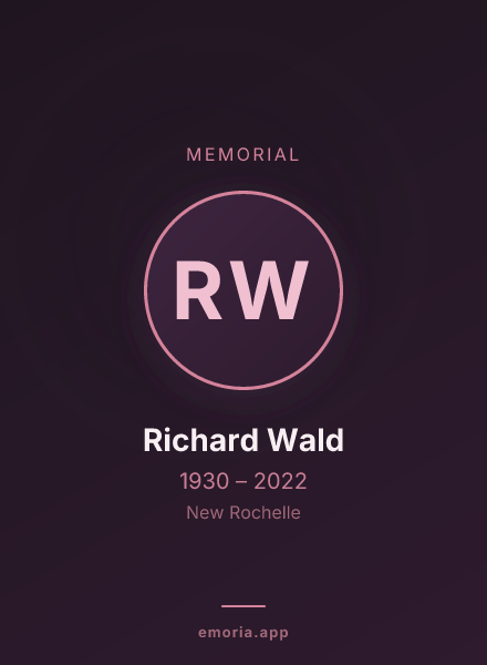 Memorial portrait of Richard Wald