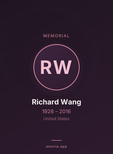 Memorial portrait of Richard Wang