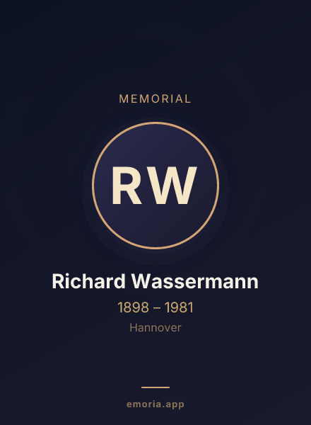 Memorial portrait of Richard Wassermann