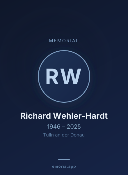 Memorial portrait of Richard Wehler-Hardt