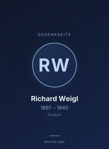 Gedenkportrait von Richard Weigl