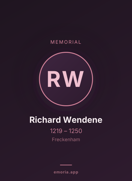 Memorial portrait of Richard Wendene
