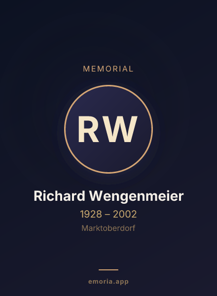 Memorial portrait of Richard Wengenmeier