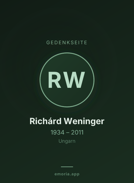 Gedenkportrait von Richárd Weninger