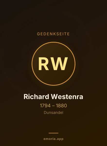Gedenkportrait von Richard Westenra