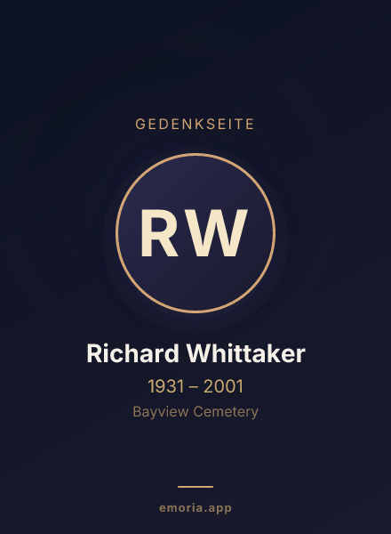 Gedenkportrait von Richard Whittaker
