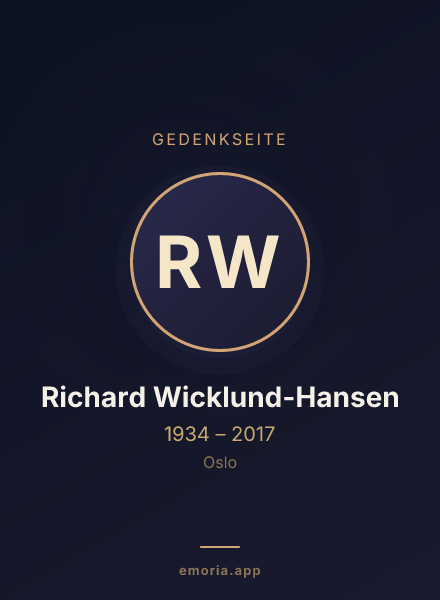 Gedenkportrait von Richard Wicklund-Hansen