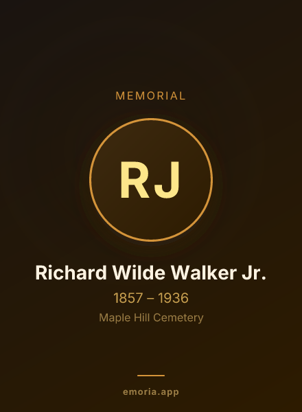 Memorial portrait of Richard Wilde Walker Jr.