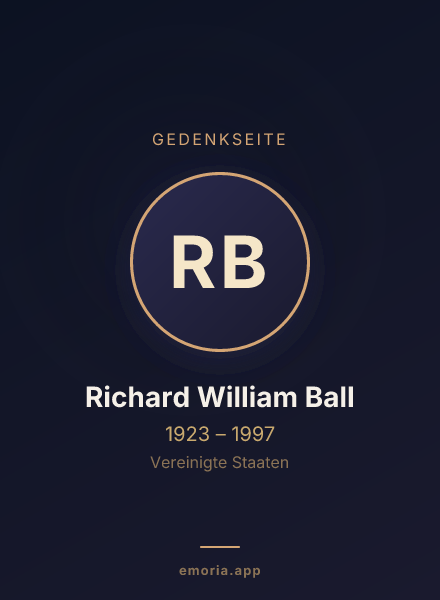 Gedenkportrait von Richard William Ball