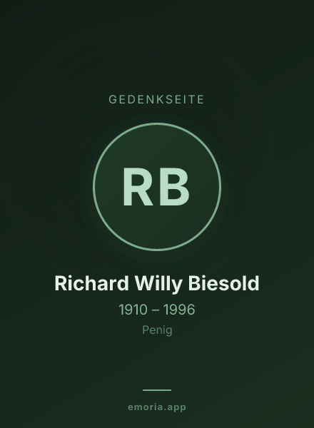 Gedenkportrait von Richard Willy Biesold