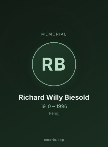 Memorial portrait of Richard Willy Biesold
