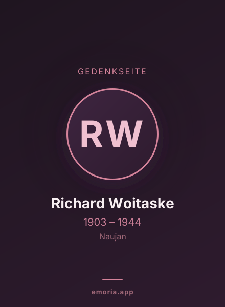 Gedenkportrait von Richard Woitaske