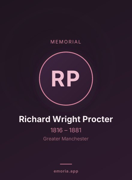 Memorial portrait of Richard Wright Procter