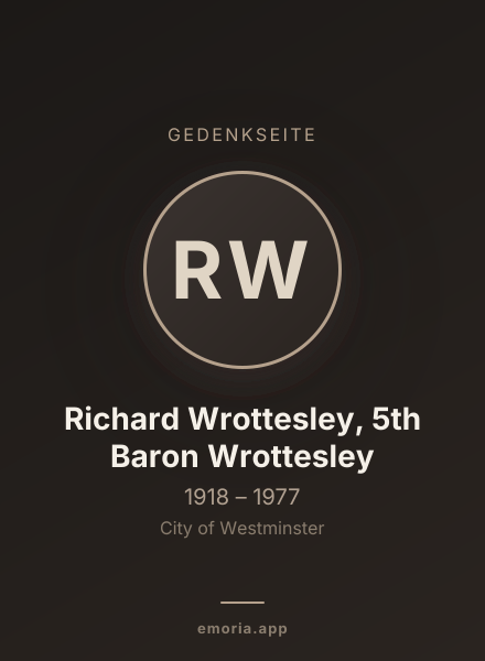Gedenkportrait von Richard Wrottesley, 5th Baron Wrottesley