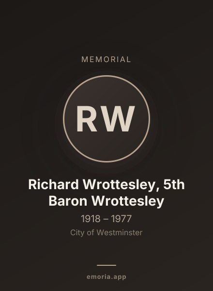 Memorial portrait of Richard Wrottesley, 5th Baron Wrottesley