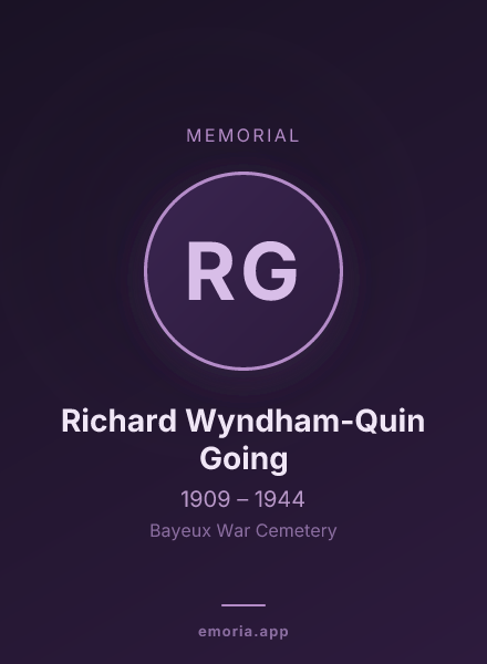 Memorial portrait of Richard Wyndham-Quin Going