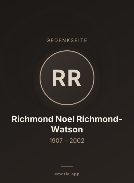 Gedenkportrait von Richmond Noel Richmond-Watson