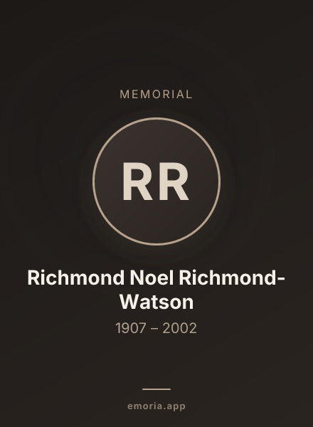 Memorial portrait of Richmond Noel Richmond-Watson