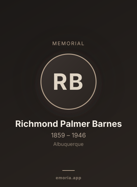 Memorial portrait of Richmond Palmer Barnes