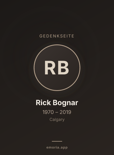 Gedenkportrait von Rick Bognar