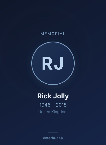 Memorial portrait of Rick Jolly