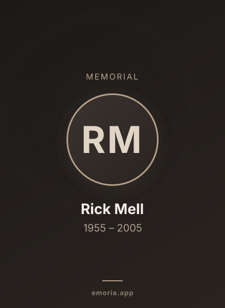 Memorial portrait of Rick Mell