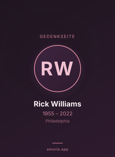 Gedenkportrait von Rick Williams
