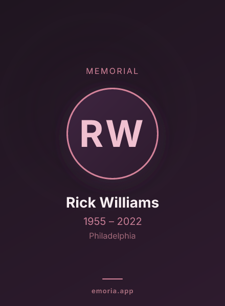 Memorial portrait of Rick Williams