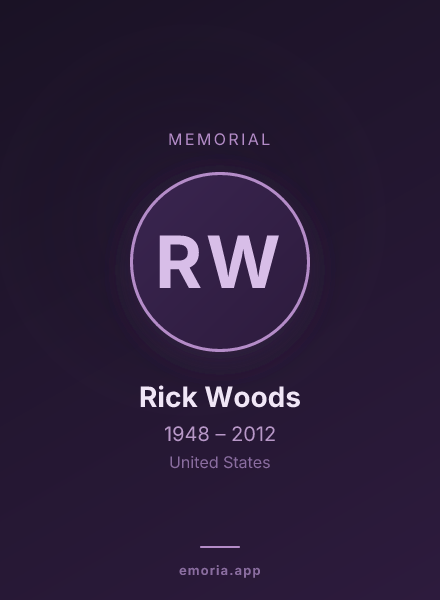 Memorial portrait of Rick Woods