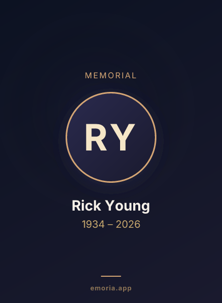 Memorial portrait of Rick Young