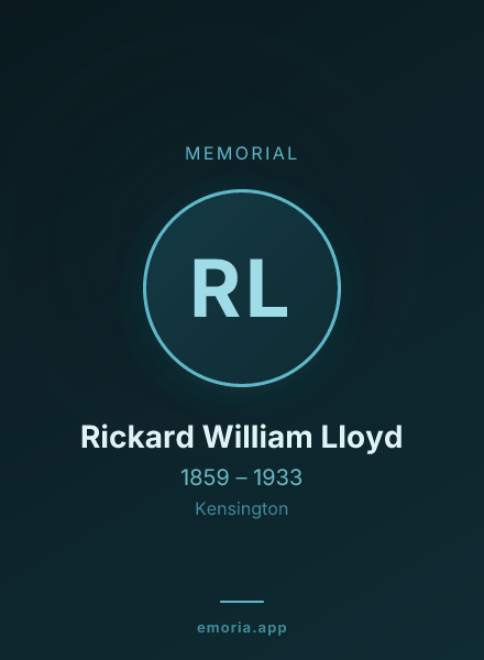 Memorial portrait of Rickard William Lloyd