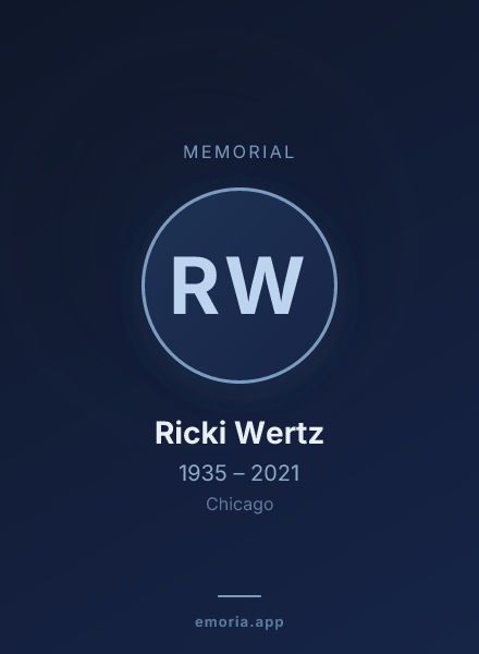 Memorial portrait of Ricki Wertz