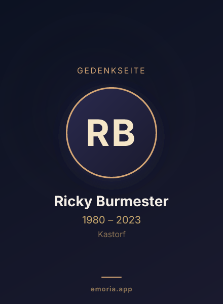 Gedenkportrait von Ricky Burmester
