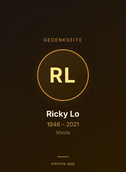 Gedenkportrait von Ricky Lo