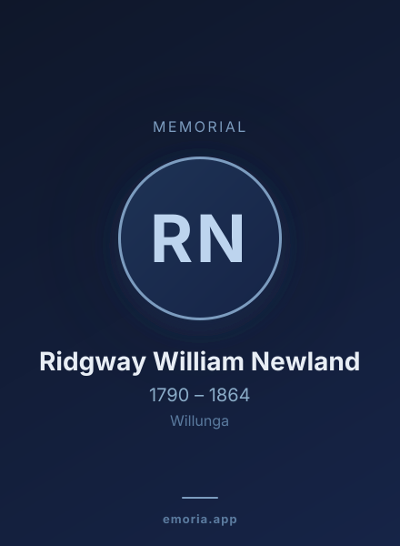 Memorial portrait of Ridgway William Newland
