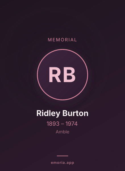 Memorial portrait of Ridley Burton