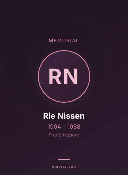 Memorial portrait of Rie Nissen