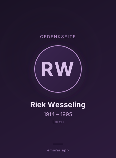 Gedenkportrait von Riek Wesseling