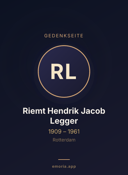 Gedenkportrait von Riemt Hendrik Jacob Legger