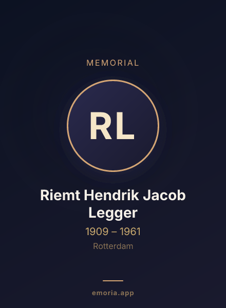 Memorial portrait of Riemt Hendrik Jacob Legger