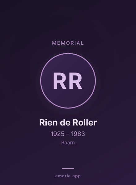 Memorial portrait of Rien de Roller
