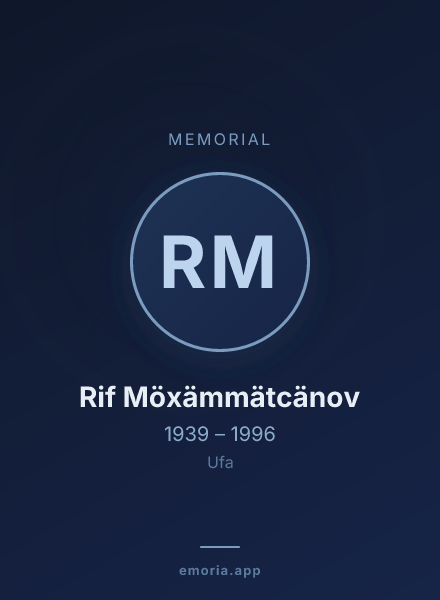 Memorial portrait of Rif Möxämmätcänov