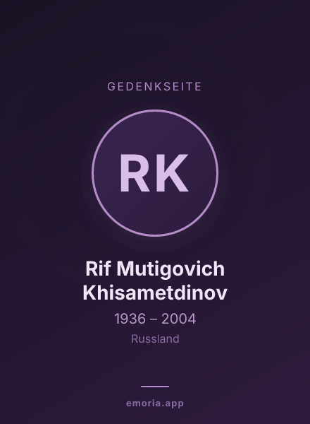 Gedenkportrait von Rif Mutigovich Khisametdinov
