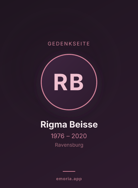 Gedenkportrait von Rigma Beisse