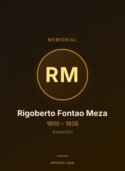Memorial portrait of Rigoberto Fontao Meza
