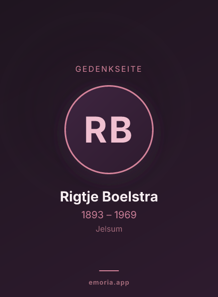 Gedenkportrait von Rigtje Boelstra