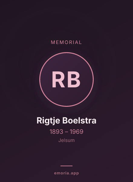 Memorial portrait of Rigtje Boelstra