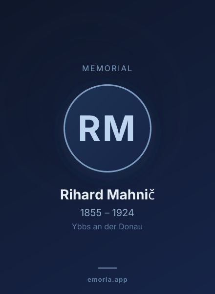 Memorial portrait of Rihard Mahnič
