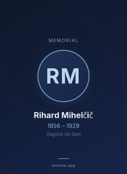 Memorial portrait of Rihard Mihelčič