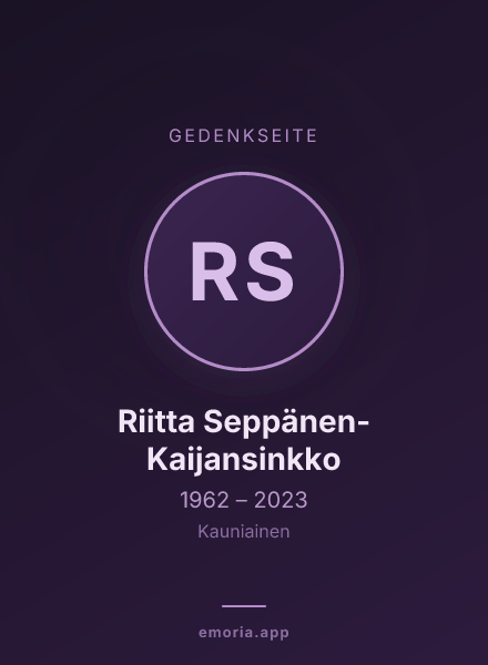 Gedenkportrait von Riitta Seppänen-Kaijansinkko